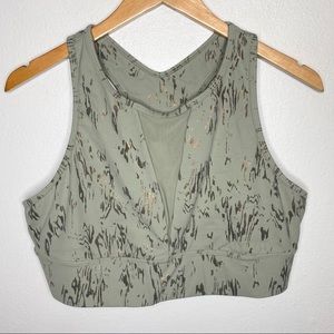 Halle Berry X Sweaty Betty Athena Green Gold Marbled Sports Bra